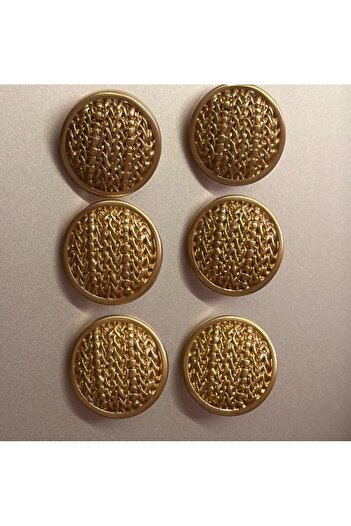 ODDA TASARIM ATÖLYESİ Mat Gold 2.5 cm Italian Organ Model Metal Button (7 Pcs)