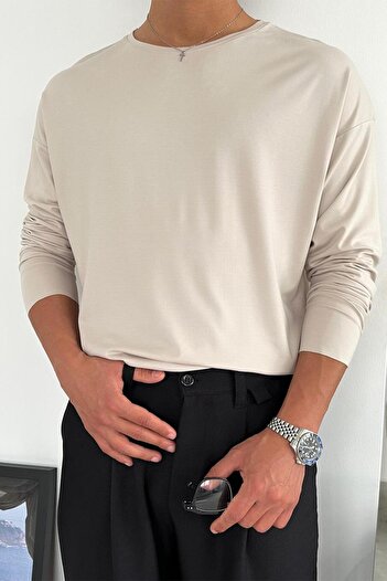 HAFKAGİYİM Μακρυμάνικο μπλουζάκι Stone Basic Soft Lycra Relax Fit