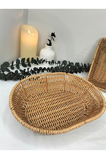 BUÂL CONCEPT Bual22 Wicker Rattan Bread Basket Wicker Look Plastic