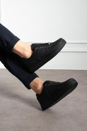 L.A Polo Thick Sole Black Men's Sneakers
