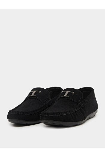 Styli Low Ankle Slip-on Loafers with Buckle Detail
