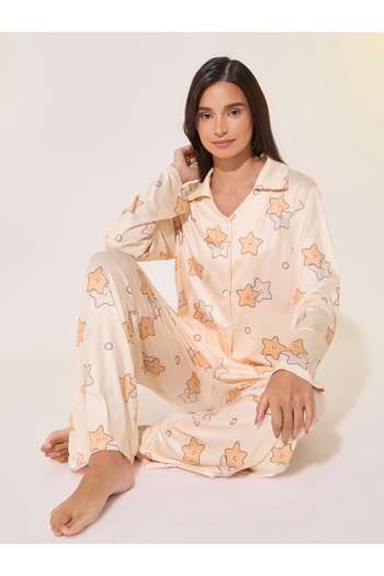 Take Two By Styli Starts Printed Shirt and Pants Pyjama Sets