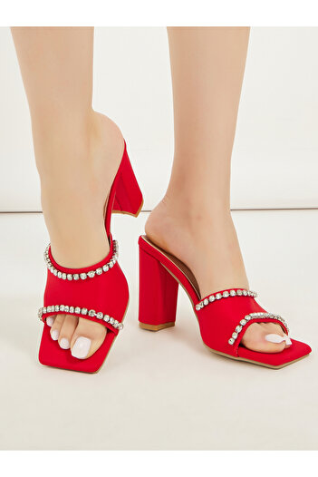 Styli Embellished Crystal Strap High Heel Sandals