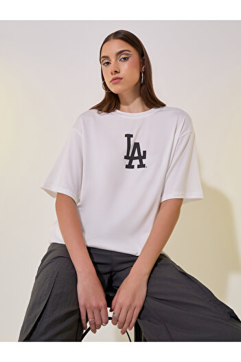 Take Two By Styli Slogan Print Round Neck Oversized T-Shirt