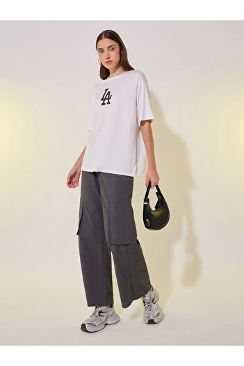 Take Two By Styli Slogan Print Round Neck Oversized T-Shirt