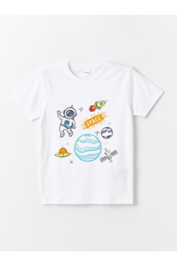LC Waikiki Set de pijamale pentru băieți, cu mâneci scurte, cu imprimeu, cu decolteu, 2 bucăți (S4)
