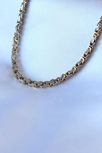 ForWhat Alaca Steel King Chain Necklace for Men with Maintenance