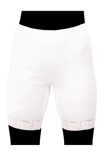 NEHİRİN Ribbed Women's Cuffed Panties 2 Pcs White
