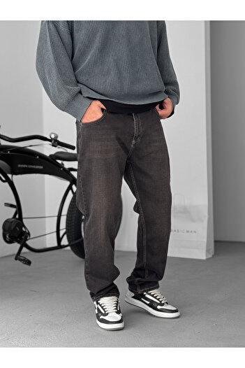 BYBASICMAN Koyu Kahve Dikişli Likralı Regular Fit Jean KE-718
