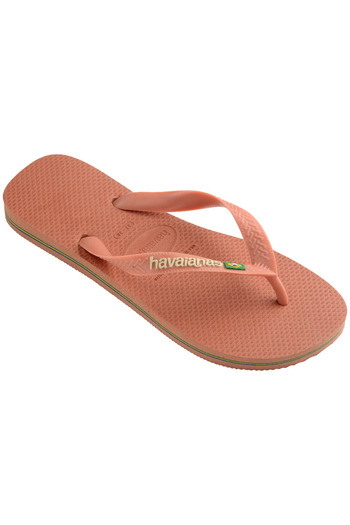 Havaianas Slapi pentru femei Brasil Logo Pink Clay
