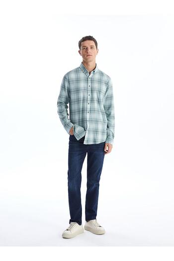 LC Waikiki Regular Fit Long Sleeve Plaid Gabardine Men's Shirt (W4)