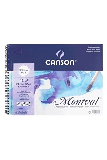Canson Montval Water Color Block Spiral 12 Sheets 24X32 300g