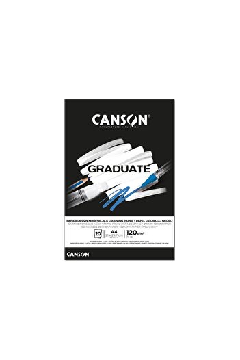 Canson Graduate Black Drawing Block 20 Pages A4 120Gr