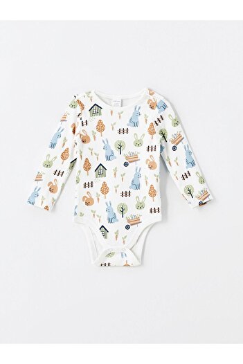LC Waikiki 2-Piece Printed and Snap-On Bodysuit Set for Baby Boy