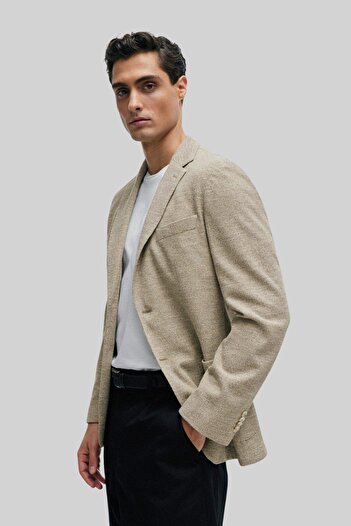 BOSS Jaye Erkek Regular Fit Blazer Ceket Krem