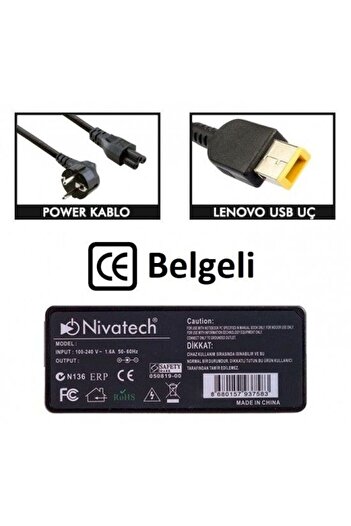 NIVATECH BC936 LENOVO 20V 4,5A USB Adaptör