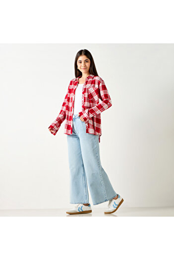 Lee Cooper Relaxed Fit Checked Shirt With Chest Pocket