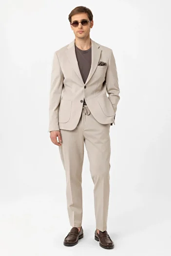 Antioch Beige Slim Fit Comfort Men's Suit