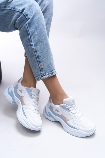 Riccon Women's Sneakers White Powder Blue