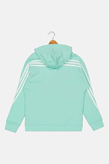 adidas Kids Girl Hooded Long Sleeves Sweatshirt, Mint Green