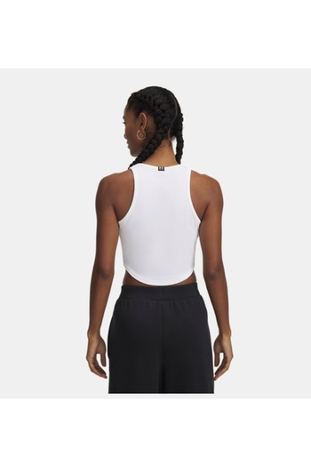 Under Armour Women's Round Neck Sleeveless Breathable Cotton Fabric White Tank Top 1389798 -100