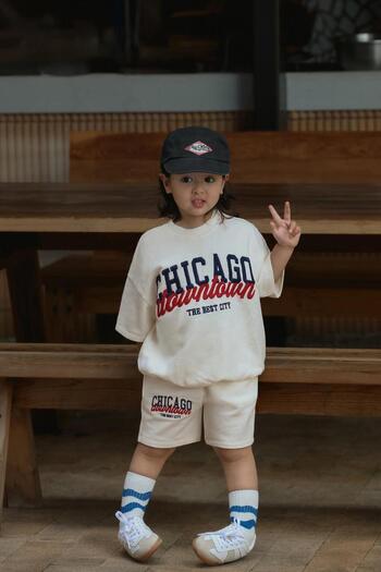 Magu Chicago Downtown Printed Girls/Boys Shorts Set - Comfortable and Stylish Casual Combination