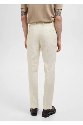 MANGO Man Παντελόνι κοστούμι 100% λινό slim fit