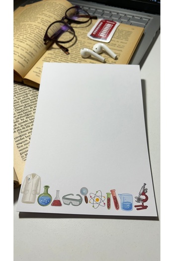 Handeto Kraft Chemistry Themed Notepad Pull Pull Notebook, Glue Memo Pad, A5 Notebook, Unlined Notebook