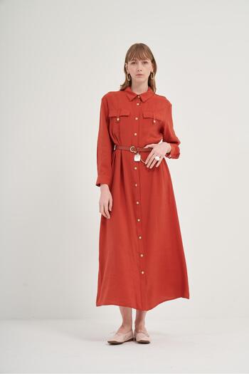 FTZ WOMEN Γυναικείο φόρεμα Modal Copper 31016