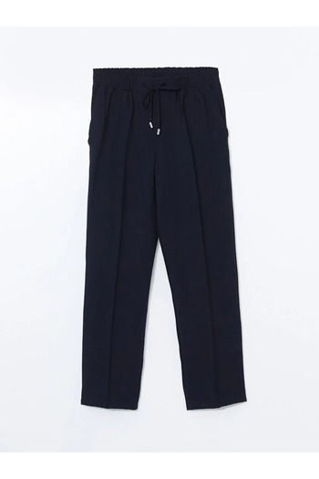 LC Waikiki Lcw Modest Navy Blue Elastic Waist Women's Trousers