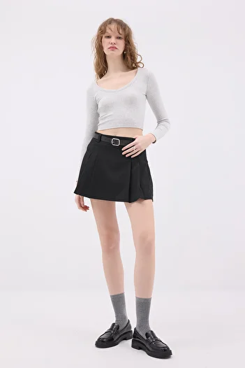 Addax Belted Mini Skirt S0535