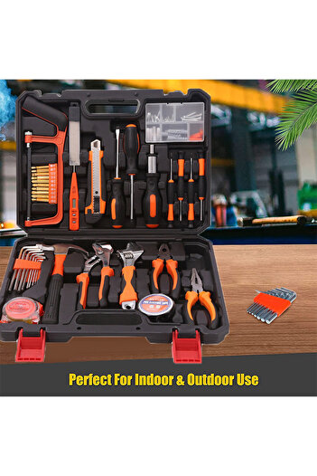 sharpdo 100 Pieces Home Vehicle Electrician Hand Tool Combination Kit Repair Toolbox