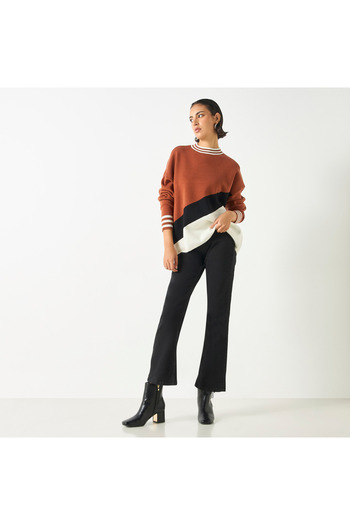 2Xtremz Colourblock Sweater With High Neck