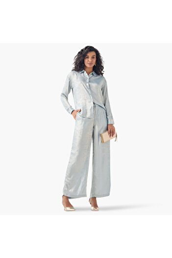 2Xtremz Textured Wide Leg Pants With Pockets