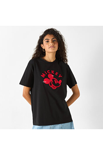 SP Characters Mickey Mouse Detaylı Kısa Kollu Mürettebat Yaka Eşofmanı