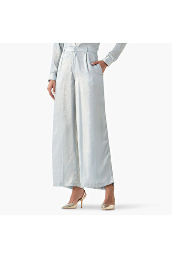 2Xtremz Textured Wide Leg Pants With Pockets
