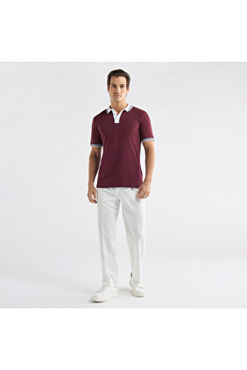 FAV Colourblock Polo T-shirt With Short Sleeves And Button Closure