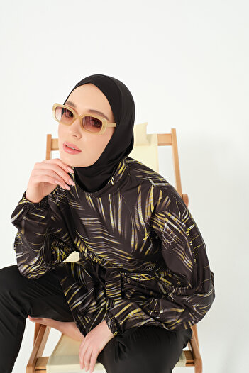 ALFASA Leaf Patterned Oversize Hijab Swimsuit