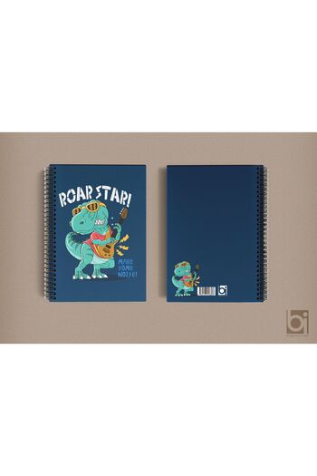 Bi bigelio Roar Star Dinosaur A5 - Unlined Spiral Bigelio Notebook