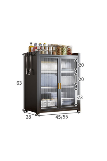 sharpdo Home Kitchen Dish Storage Cabinet With 4 Storage Hooks