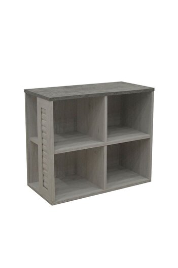 Danube Home Zenith End Table - White Oak Cement L60xw30xh51.5cm