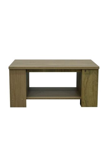 Danube Home Athens Coffee Table W/Open Shelves L90xW46xH43cm - Light Oak