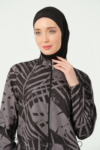 ALFASA Gold Patterned Long Oversize Hijab Swimsuit