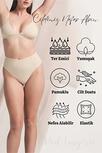 red iç giyim Plus Size Women's Cotton Panties 6 Pack BATTAL BATO