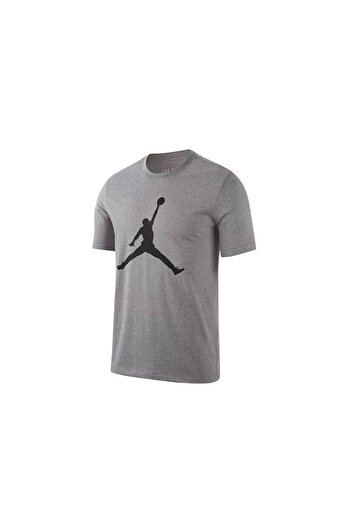 JORDAN Men's Gray Jumpman T-shirt - M J Jumpman SS Crew CJ0921-091