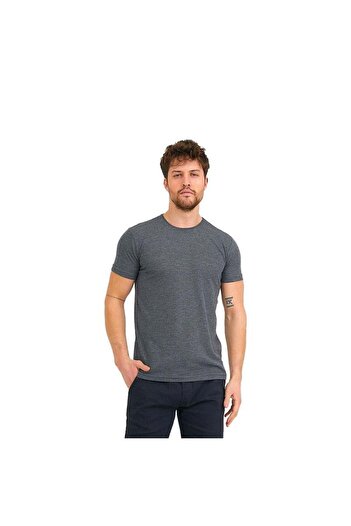 Slazenger Ανδρικό μπλουζάκι σε γκρι χρώμα - Bailey-Anthracite, St12te360-250 Model