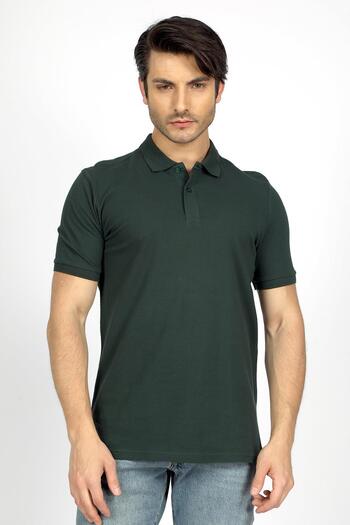 Lee Cooper Ανδρικό μπλουζάκι Arch 100% βαμβακερό γιακά πόλο Emerald Green
