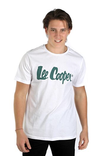 Lee Cooper Londonlogo Ανδρικό μπλουζάκι με λαιμόκοψη 100% βαμβάκι Λευκό-για