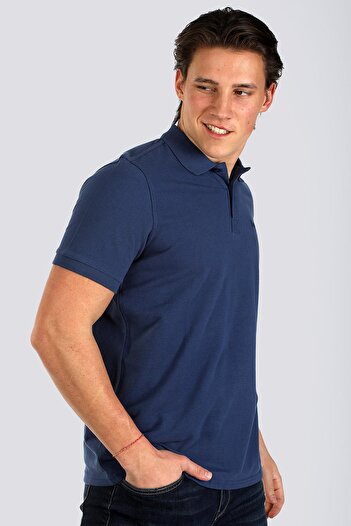 Lee Cooper Twins 1 Ανδρικό μπλουζάκι με γιακά πόλο από 100% βαμβάκι Midnight Blue