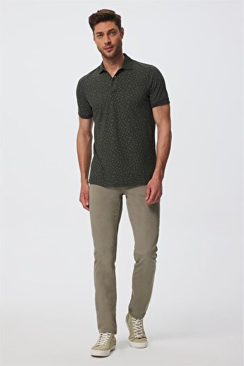 Lee Cooper Ανδρικό μπλουζάκι με λαιμόκοψη Polo - Newbernard Olive